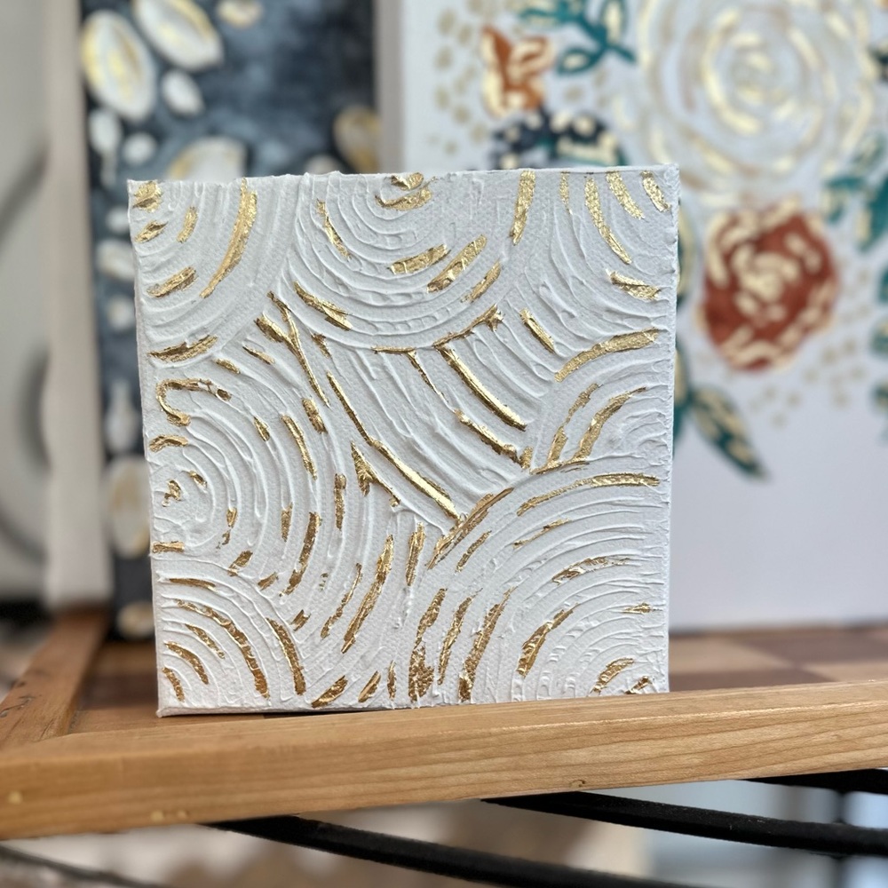 White and Gold textured arch painting